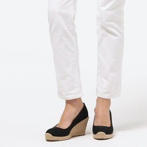 J CREW Black Wedge Seville Espadrilles 6.5